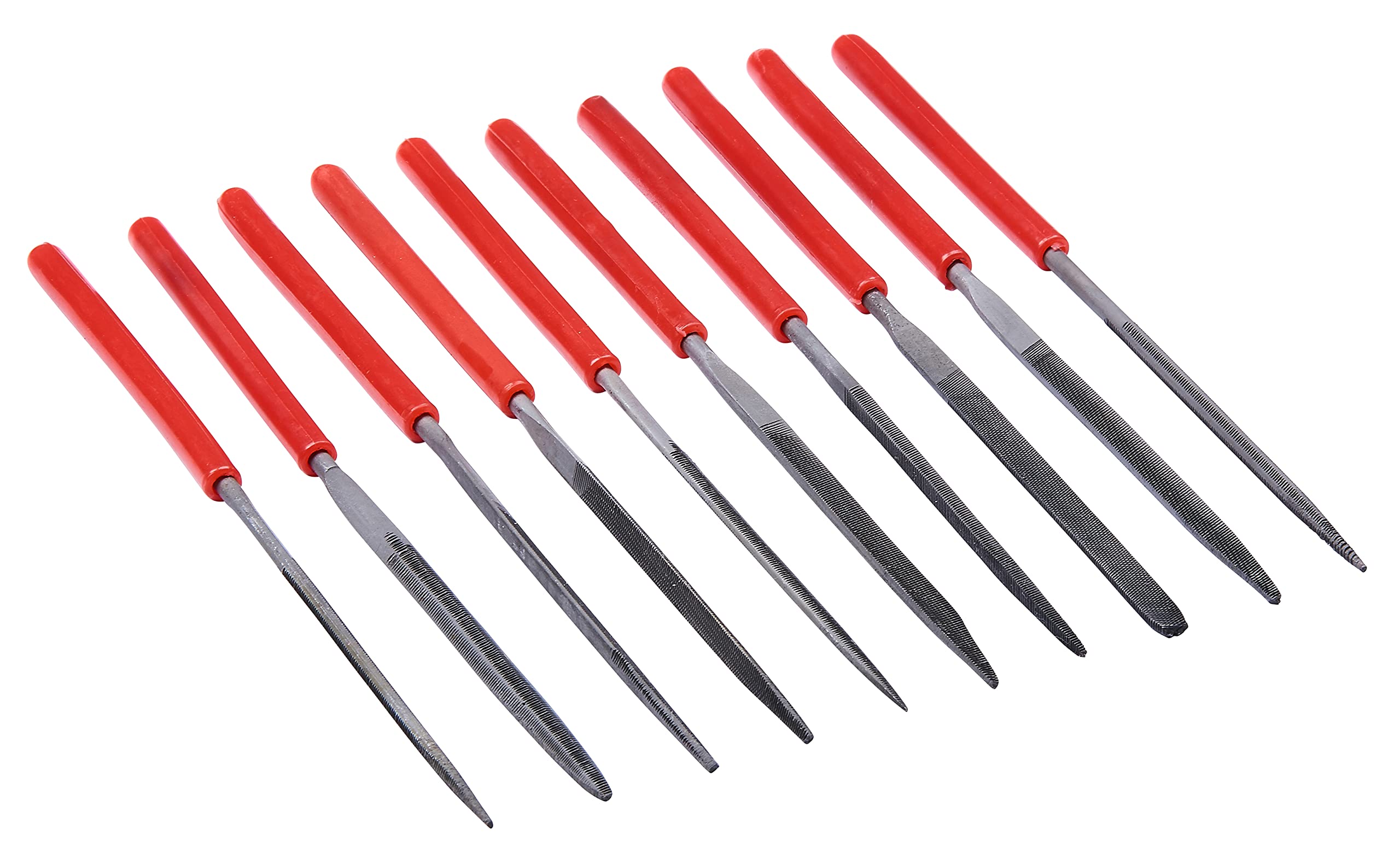 Amtech E1750 10 Piece 140mm (5.5") Steel Needle File Set