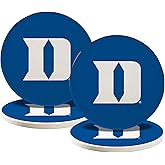 Desert Cactus Duke University Circle Ceramic Coasters 4 Pack Blue Devils Absorbent Drink Coasters with Cork Backing (Design A)