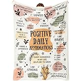 Encoink Positive Daily Affirmation Stress Relief Gifts, Blankets for Women, Motivational Inspirational Encouragement Self Care Gifts for Women, Cancer Care(50"x 60")