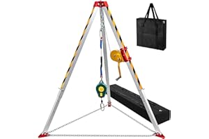 TT TRSMIMA TRSMIMA Confined Space Tripod Kit - Heavy Duty Rescue Tripod Lifting Hoist 1200LBS Winch| 7'Adjustable Legs| 98' Cable Portable Tripod Kit| 32.8' Fall Protection| 4.4-7.02ft Working Height