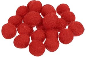 Generic Wool Felt Balls Beads Wool Felting Pom 1.5cm 15mm Dark Red for Home Crafts Handcrafts Project DIY Pack of 20