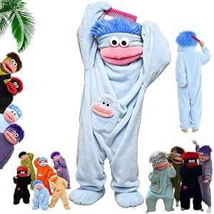 ISUHAZBO Kids Funny Big Mouth Monster Onesie Goofy Plush Cartoon Outfits | Goofy Monster One Piece Clothing Ugly Frog Onesie