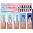 Misssix French Gel Nail Tips, 150Pcs Blue French Tip Press on Nails Long Square, No Need to File Tips Pre-lasting, Fake Nails for Nail Art DIY 15 Sizes