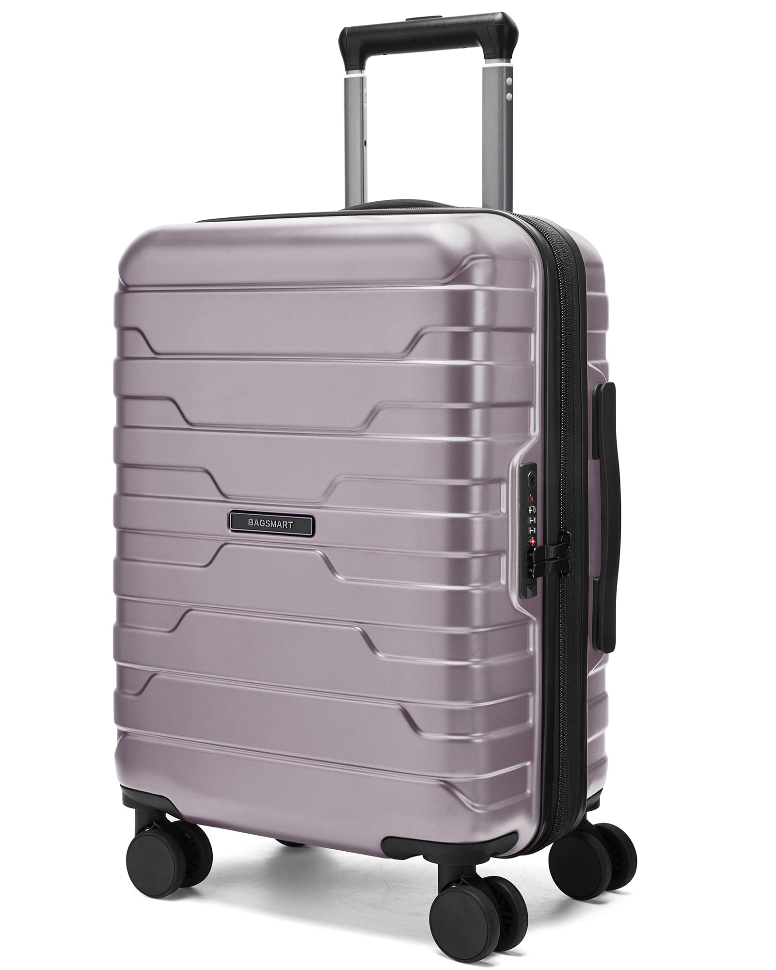 BAGSMART Carry On Luggage 22x14x9 Airline Approved with Spinner Wheels,Lightweight 20 Inch Luggage with TSA Lock,Expandable Hard Shell Carry On Suitcases for Men Women,Rose Purple Image