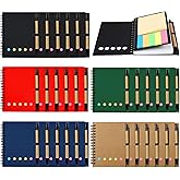 30 Pack Spiral Notebook and Pen Set, Lined Small Notebook with Pen Sticky Notes Steno Pads Pocket Mini Journals Bulk Notebooks for Business Office School Supplies, 5 Colors, 60 sheets, 4.25 x 5.3in