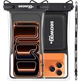 SEAWAG Waterproof Phone Pouch that Cannot Sink, IPX8 Floating Foam Case up to 7.5in PRO Underwater Dry Bag for iPhone &amp; Samsung, Touchscreen, Lanyard, Snorkeling Boating Black
