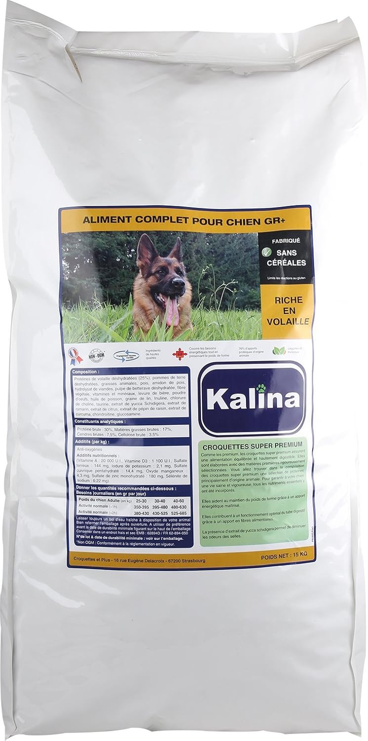 KALINA Croquette Chien Super Premium 15kg Spécial Grande Race