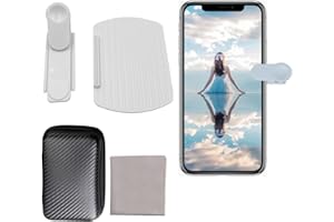 CREATIVECHEF Smartphone Camera Mirror Reflection Clip Kit, 2023 Portable Adjustable Phone Camera Mirror Reflection for Outdoor Travel and Pro Photography, Mirror Reflection for Phone Camera (White)