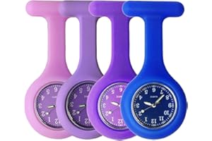 SIBYTECH Nurse Watch Brooch, Silicone with Pin/Clip, Glow in Dark, Health Care Nurse Doctor Paramedic Medical Brooch Fob Watch