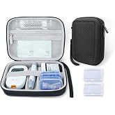 Diabetic Supplies Travel Case for Glucose Meter Diabetes Testing Kit-Black | Portable Diabetes Testing Kit Storage Organizer Bag for Diabetes Blood Sugar Test Strips, Lancets, Lancing Device