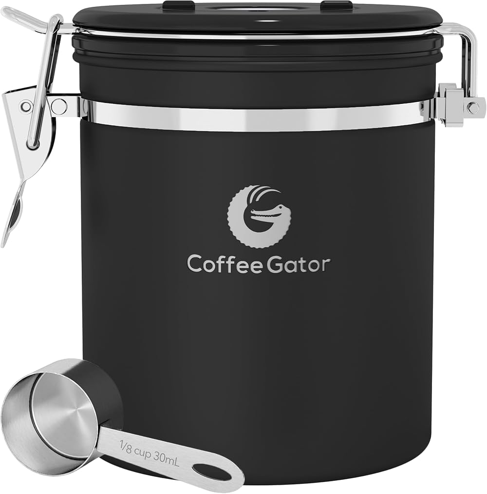 Coffee Gator Airtight Canister 1300 mL Stainless Steel with Date Tracker