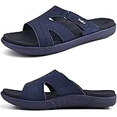 KuaiLu Womens Fashion Orthotic Slides Ladies Lightweight Athletic Yoga Mat Sandals Slip On Thick Cushion Slippers Sandals With Comfortable Plantar Fasciitis Arch Support