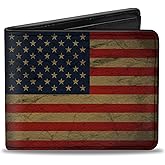 Buckle-Down Unisex-Adults Buckle-down Pu Bifold - American Flag Weathered
