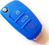 Audi 3 Button Flip Key Cover Silicone Protective Case A1 A3 A4 A5 A6 TT Q5 Q7 view 3
