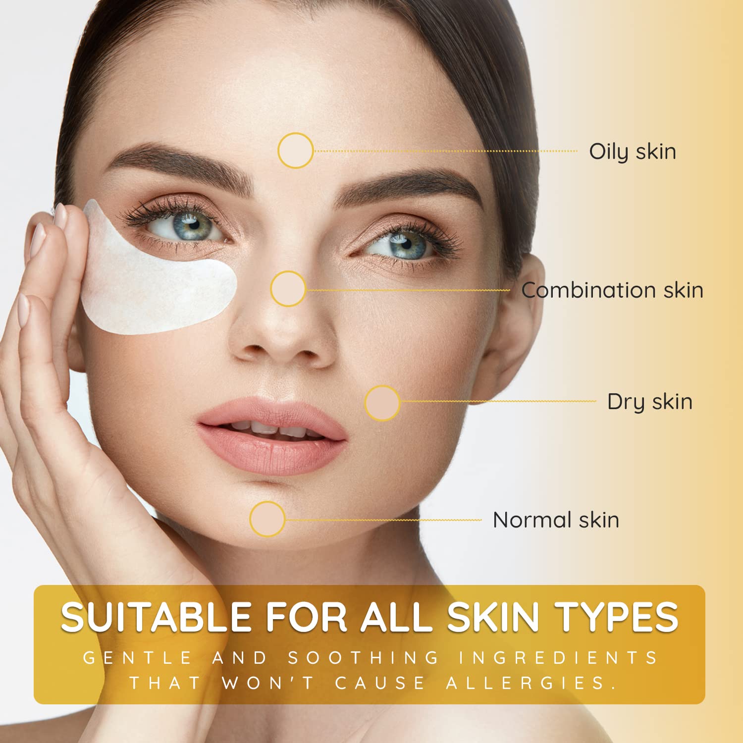 Enaskin Naturals Under Eye Patches for Dark Circles: Premium Gels Pads - Reduce Eye Bags, Wrinkles & Puffy 10 Pairs (Black)