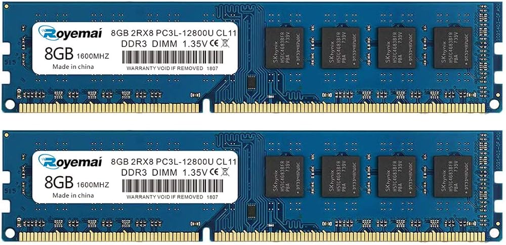 D DUOMEIQI 16GB Kit 2x8GB DDR3 12800 1600MHz PC3L-12800U Desktop RAM 1.35V