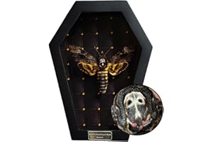 VINADECOR Real Death Head Moth White Skull Acherontia Gothic Witchy Spooky Halloween Butterfly Entomology Shadow Box Insect Oddity Curiosities Taxidermy Wall Art Home Decor Living Gallery CF18-01-NEM-MT