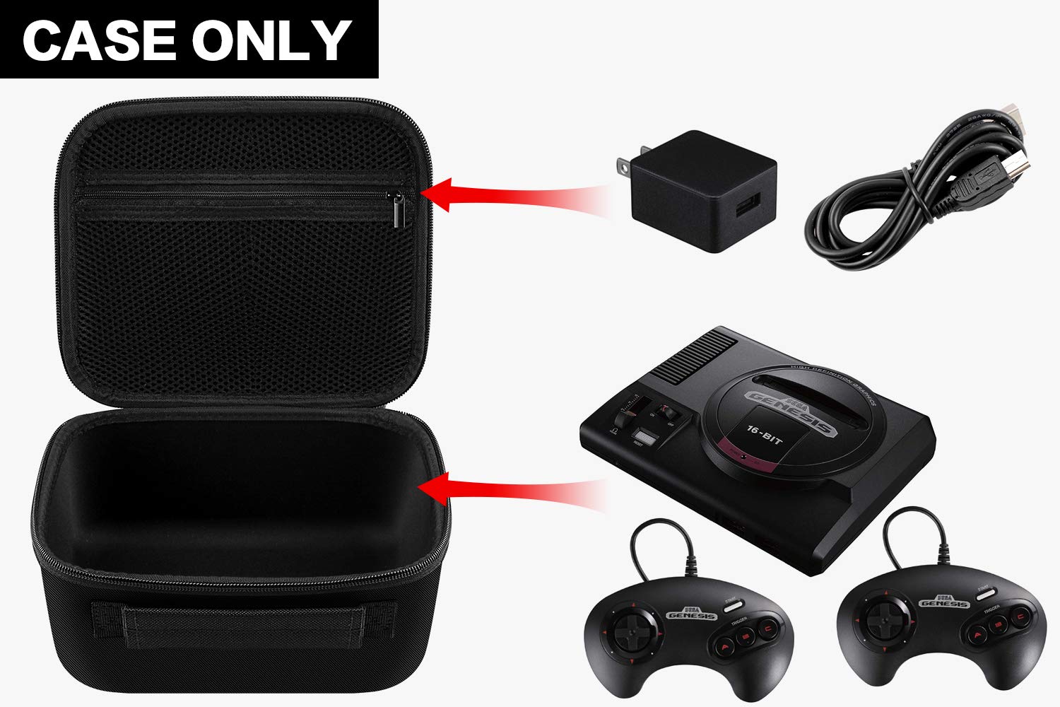 Case Compatible for Sega Genesis Mini - Genesis and Accessories, Travel Carrying Storage holder Bag(Box Only): Video Games