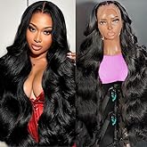 OWNROSE 13x6 Body Wave Lace Front Wigs Human Hair Pre Plucked 200% Density HD Lace Front Wigs Human Hair for Women 10A Gluele