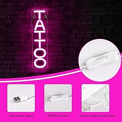Blecode Tattoo Neon Sign for Wall Decor Text Led