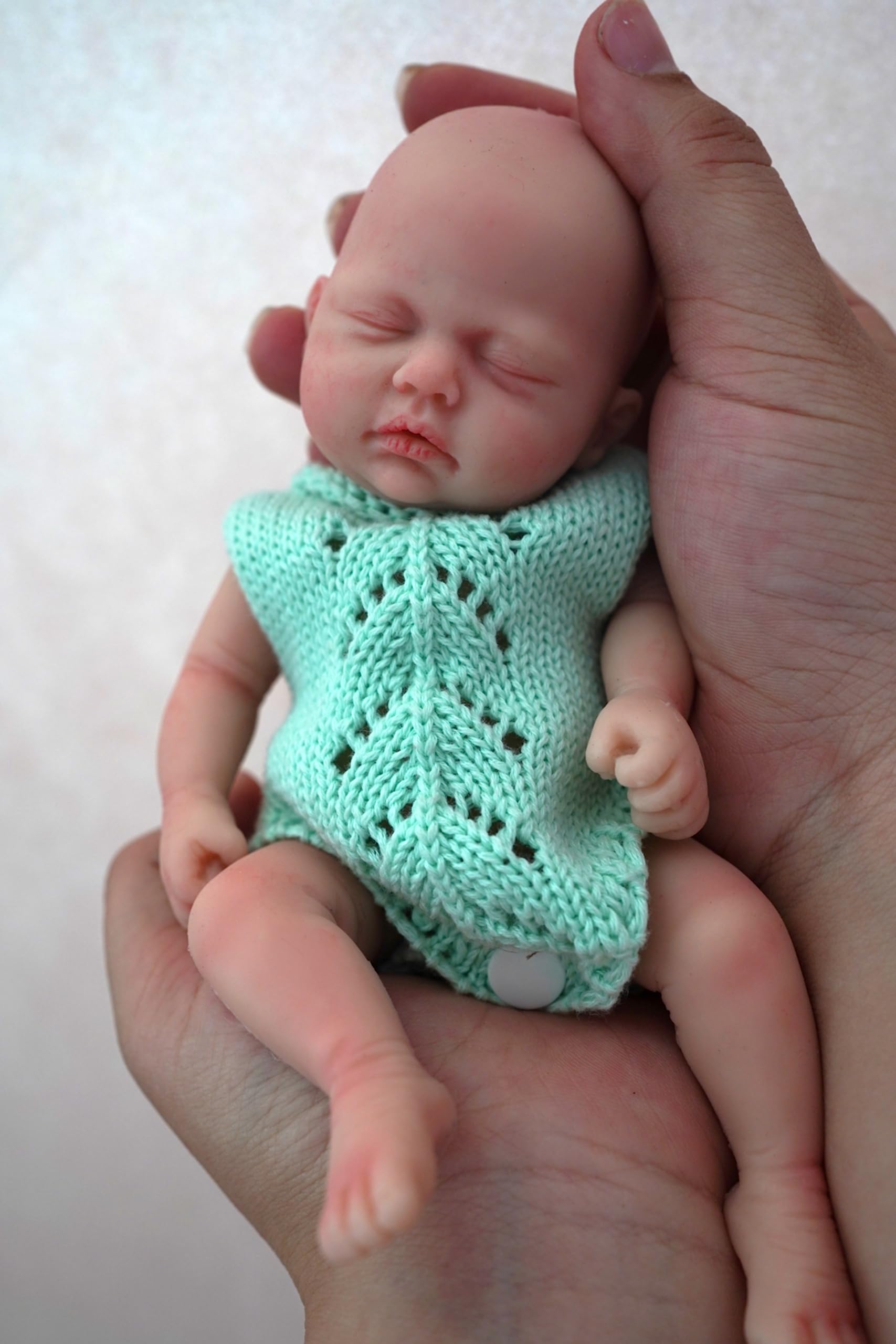 MYREBABY Reborn Baby Doll Girl 7 Inch Silicone Doll Mini Newborn Baby Dolls Realistic Full Body Silicone