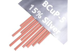 Anterrific 40 Sticks BCuP-5 Copper Brazing Rods, 15% Silver Phos Copper Welding Rods, 10 inch Flat Self Fluxing for HVAC, Air