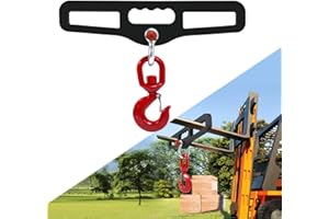 VORNALEX Heavy Duty Forklift Lifting Hook, Fork Lifting Attachment, 6,600 LB Capacity（3 Ton）, Dual Fork Mount, With swivel hook for Lifting Generators, Drums, Machinery, Fit For Standard Forklift/Tractor Forks