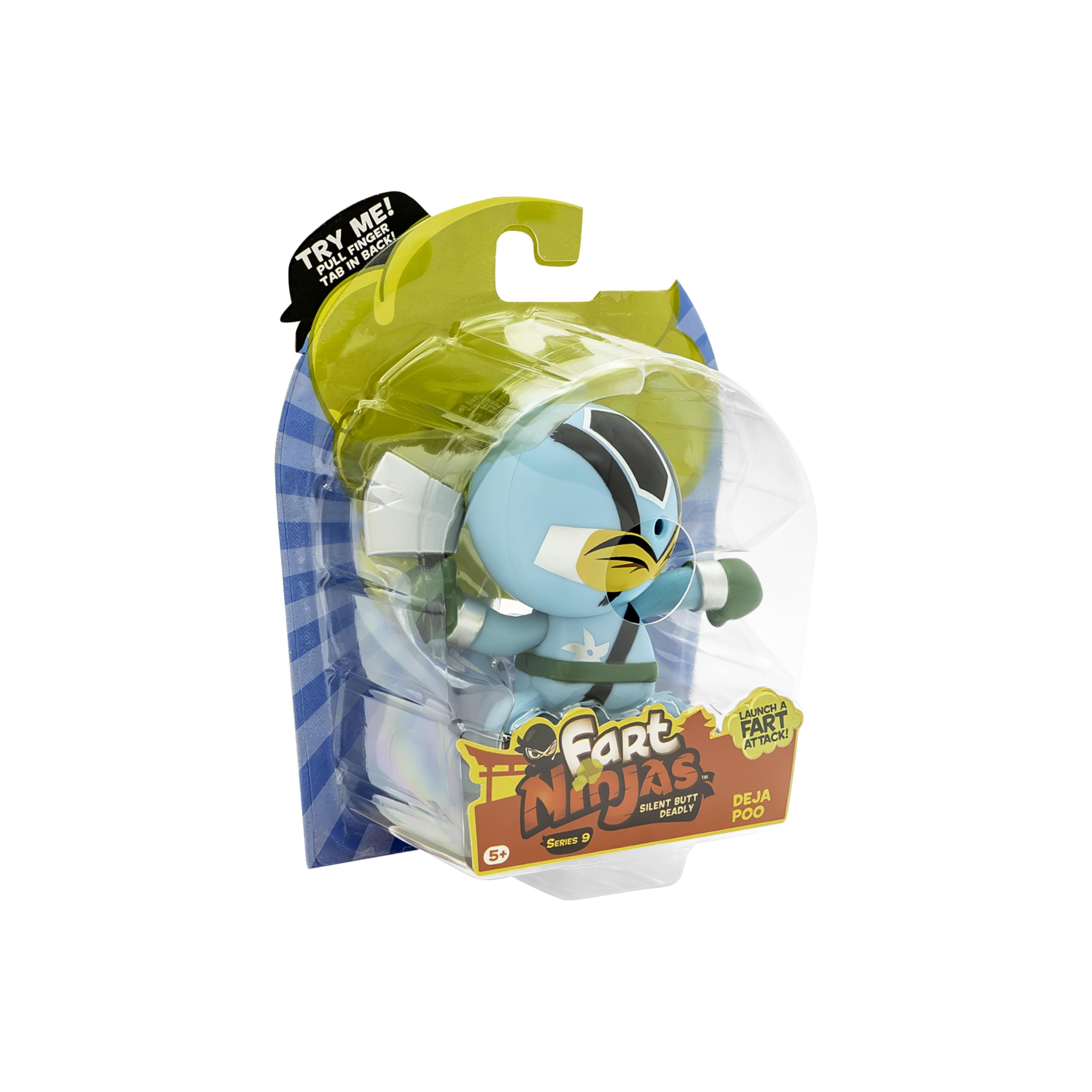 Fart Ninjas ,Deja Poo Series 9 Collectible Figures,10 Hilariously Realistic Fart Sounds,Ages 5+ Gifts & Toys 8 to Collect, Teal