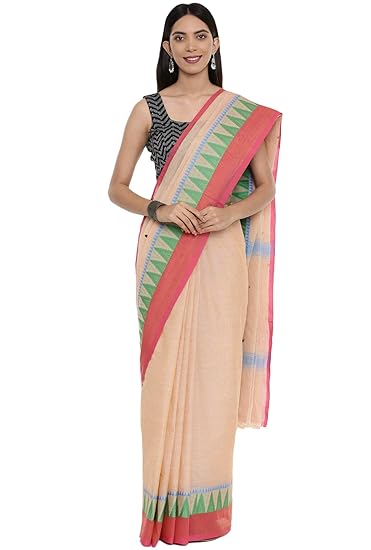 Womens Chettinad Pure Cotton Saree With Running Blouse (CCOPSC12561_Amber Light Brown)