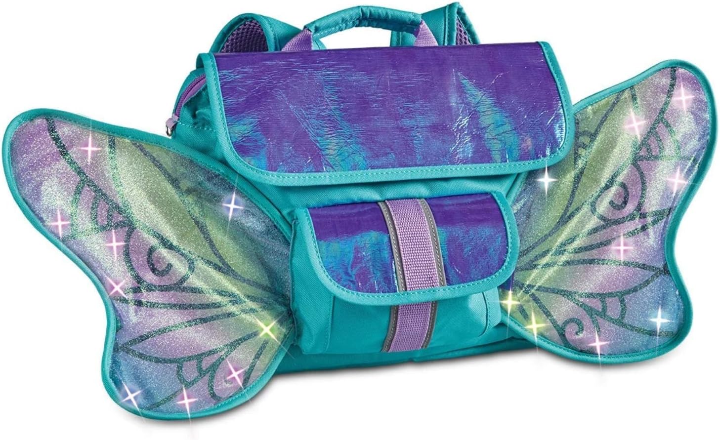 Turquoise Fairy Light Up Wings Backpack for Boys and Girls (302008), Small, Green