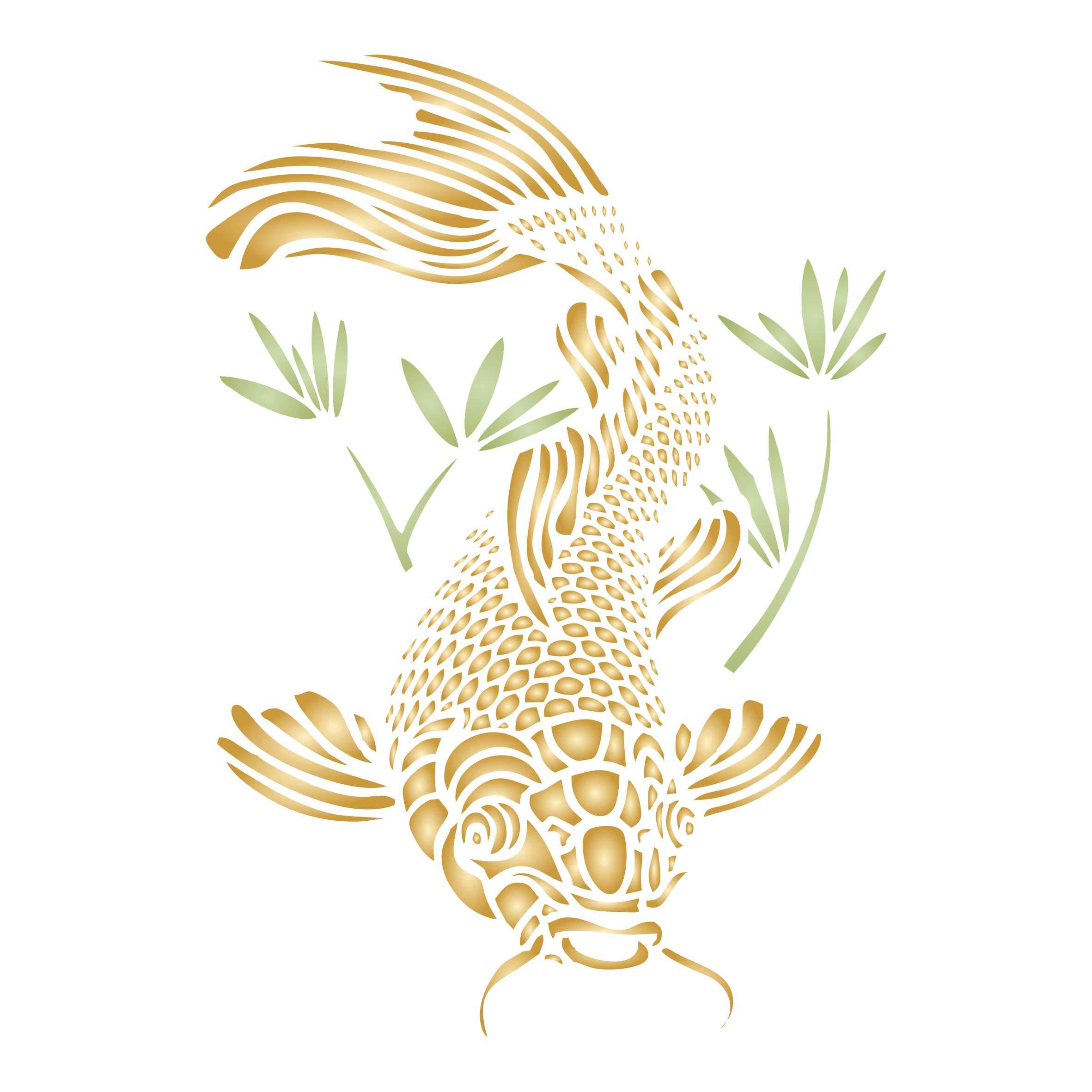 Catfish Stencil, 15.24 x 22.86 cm (M) - Asian Oriental Koi Carp Fish Animal Stencils