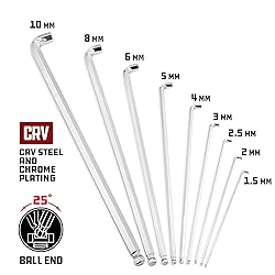 Powerbuilt 9 Piece Metric Stubby Long Arm Ball End