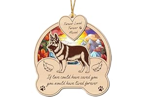 V VIBEPY All Over Printed, German Shepherd Ornament, German Christmas Ornaments, Dog Memorial Ornaments, 3.5 Inches 2 Layer Ornaments, German Christmas Ornaments, Dog Remembrance Ornament