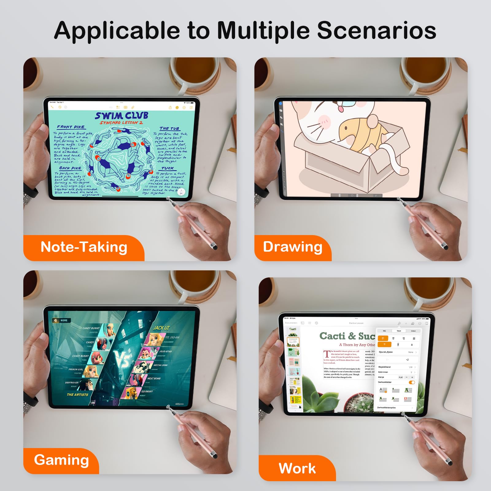 3-Pack Tablets Stylus Pen for All Touchscreen with Precision Disc Tip, 2-in-1 Universal Stylus Compatible with Android, iOS, and Phone– Perfect for Writing, Drawing, and Note-Taking