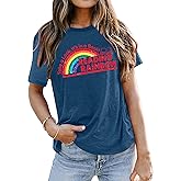 Reading Rainbow Tshirt Women: Book Shirt Reading Teacher Shirt Funny Rainbow Graphic Tee Tops Book Lover Gift