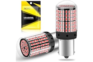 AILEO 2024 Upgraded 1156/ BA15S LED Light Bulbs Brilliant Red 144-SMD 440/LM 500% Super bright 1073 1003 LED Bulbs Used for Backup Reverse/Tail/Brake/Turn Signal/Daytime Running Light 2PCS