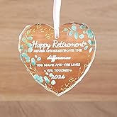 Retirement Gifts Happy Retirement Decorations Crystal Glass Ornament 2026 for Women Men Coworker Boss Employee Teacher Friend Mom Nurse Keepsake Thank You Gift