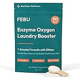 FEBU Enzyme Oxygen Laundry Booster, Fragrance Free, 2 lbs | 7-Enzymes Including DNase, Odor Eliminator &amp; Stain Remover for Sweat, Pet &amp; Musty Odors, Concentrated Powder, USA Made