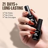 TOMICCA Gel Nail Polish Base Coat Top Coat Set 2x8ml No Wipe UV/LED view 3