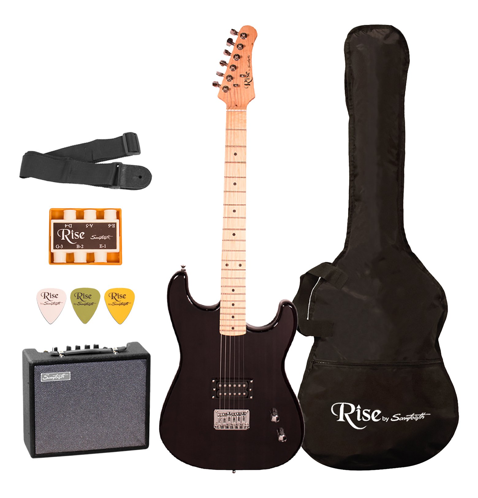 Rise By Sawtooth St-Rise-St-Blk-Kit-1 Electric Guitar Pack Black 25 71NKsGGOsjL