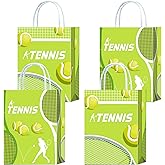 Brattol 16 Pieces Tennis Gift Bags for Tennis Party Supplies, Tennis Goody Treat Candy Party Favors Bags with Handles for Kids Adult Tennis Theme Birthday Party Decorations
