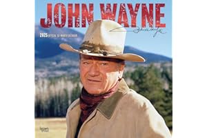 John Wayne OFFICIAL | 2025 12 x 24 Inch Monthly Square Wall Calendar | Foil Stamped Cover | Plastic-Free | BrownTrout | USA American Actor Celebrity Duke