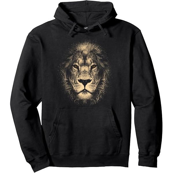 Hoodie Homme Lion Majestueux – 80% Coton – Pull Capuche Fantaisie UK