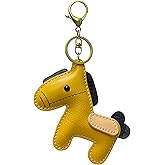 Fuerxy Leather Horse Bag Charm, Kawaii Animal Charm for Purse Handbags Bag Accessories Horse Key Charms