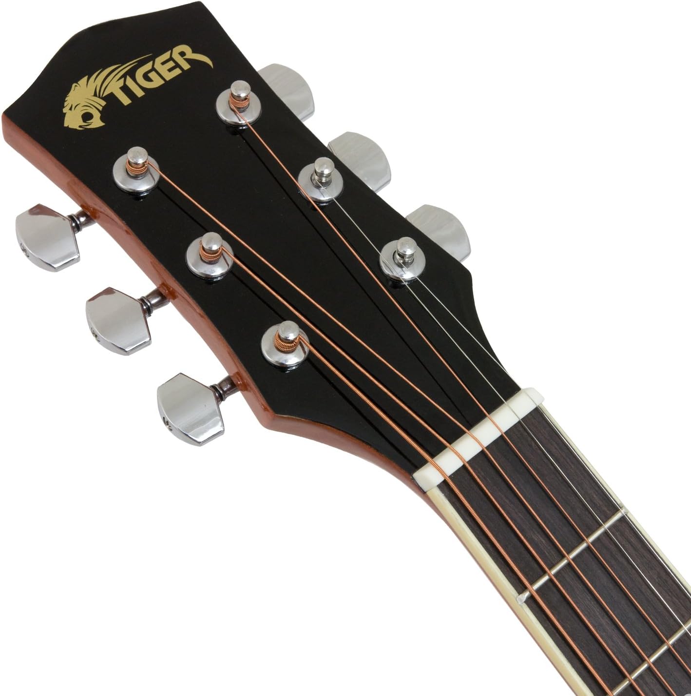TIGER ACG3-SB Full Size Acoustic Guitar Package, Beginners Guitar Pack with Gig Bag, Strap and Spare Strings, Sunburst - Image 4