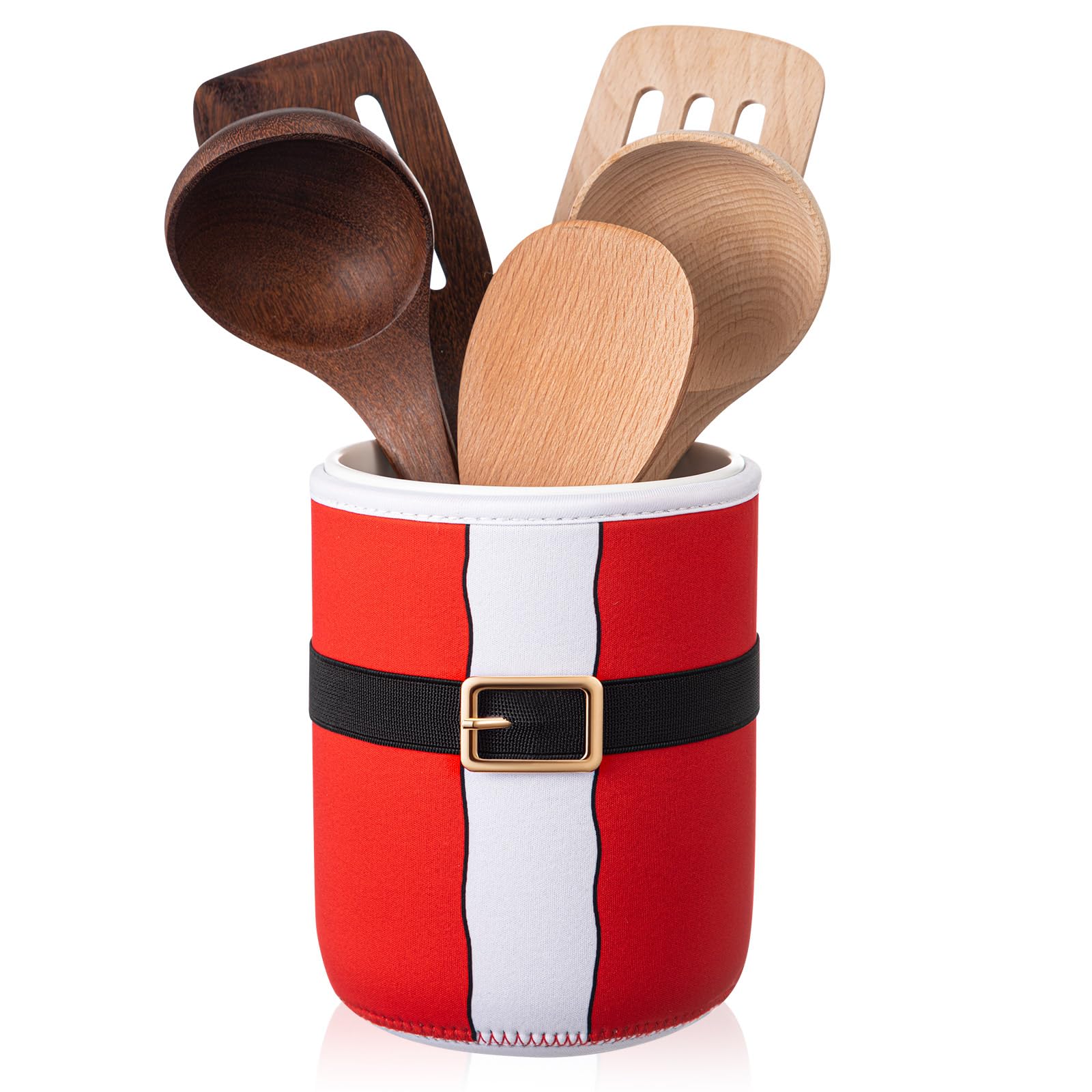 Photo 1 of ***Missing belt***
Christmas Utensil Holder with Sleeve Santa Ceramic Utensil Crock Holiday Xmas Kitchen Decoration for Farmhouse Countertop Storage Organizer Christmas Holiday Indoor Home Storage Organizer Container