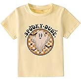 Boys Girls Halloween Shirts Toddler Short Sleeve Pumpkin Spooky Dude Bat Tee Tops T-Shirts