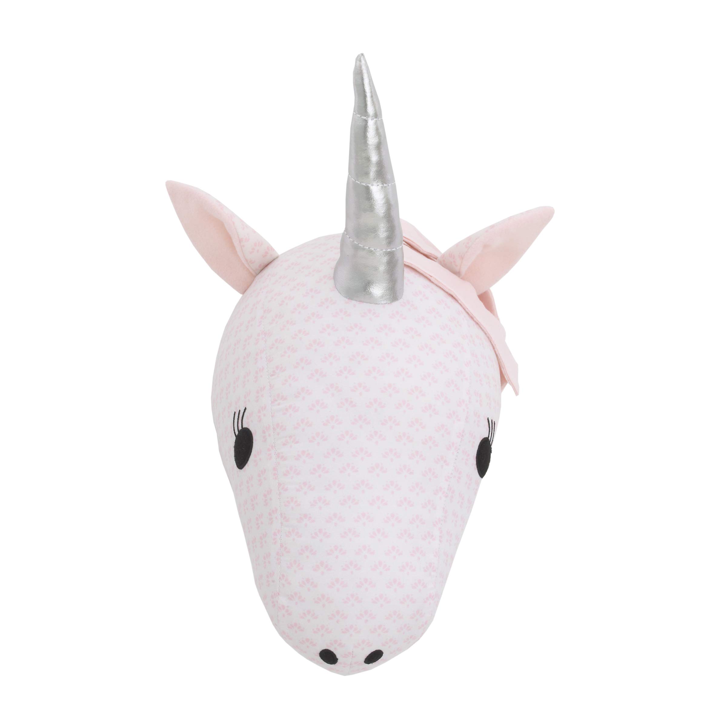 NoJoPink and White Unicorn Plush Head Wall Decor