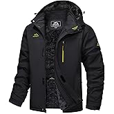 MAGCOMSEN Men's Winter Jacket Ski Snow Waterproof Fleece Coats Snowboard Warm Parka Raincoats with Hood 5 Pockets