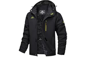 MAGCOMSEN Men's Winter Jacket Ski Snow Waterproof Fleece Coats Snowboard Warm Parka Raincoats with Hood 5 Pockets
